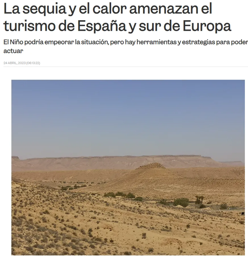 Captura de la noticia: La sequía y el calor amenazan el turismo de España y el sur de Europa